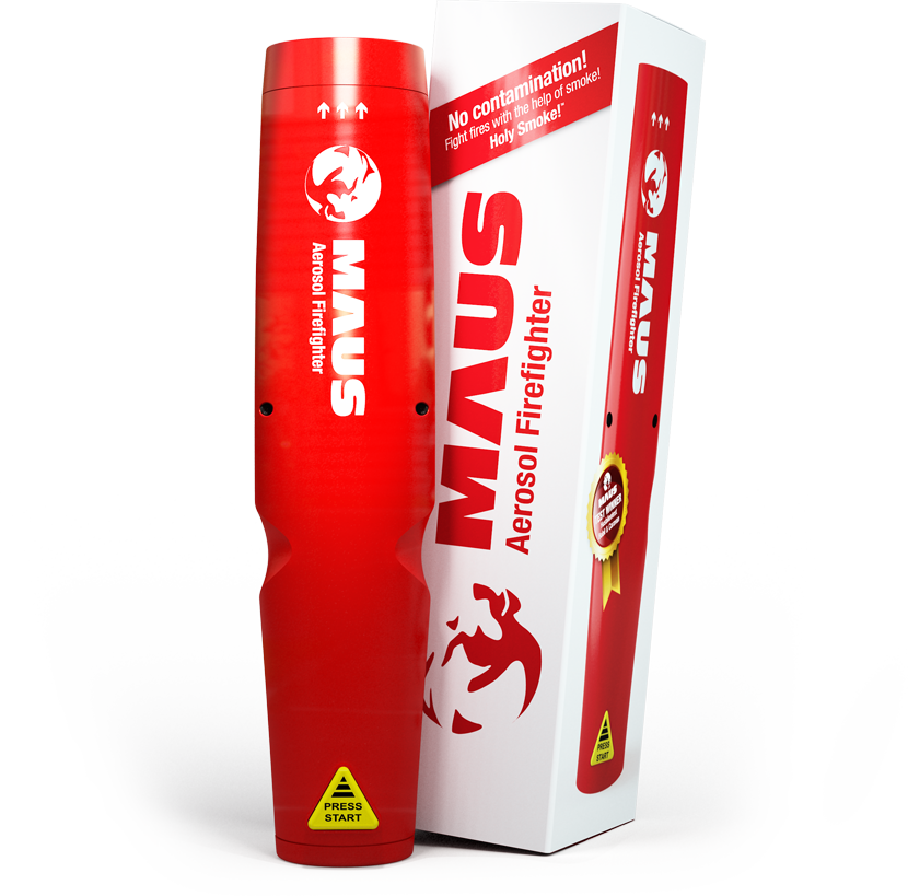 MAUS Xtin Klein fire extinguisher with box